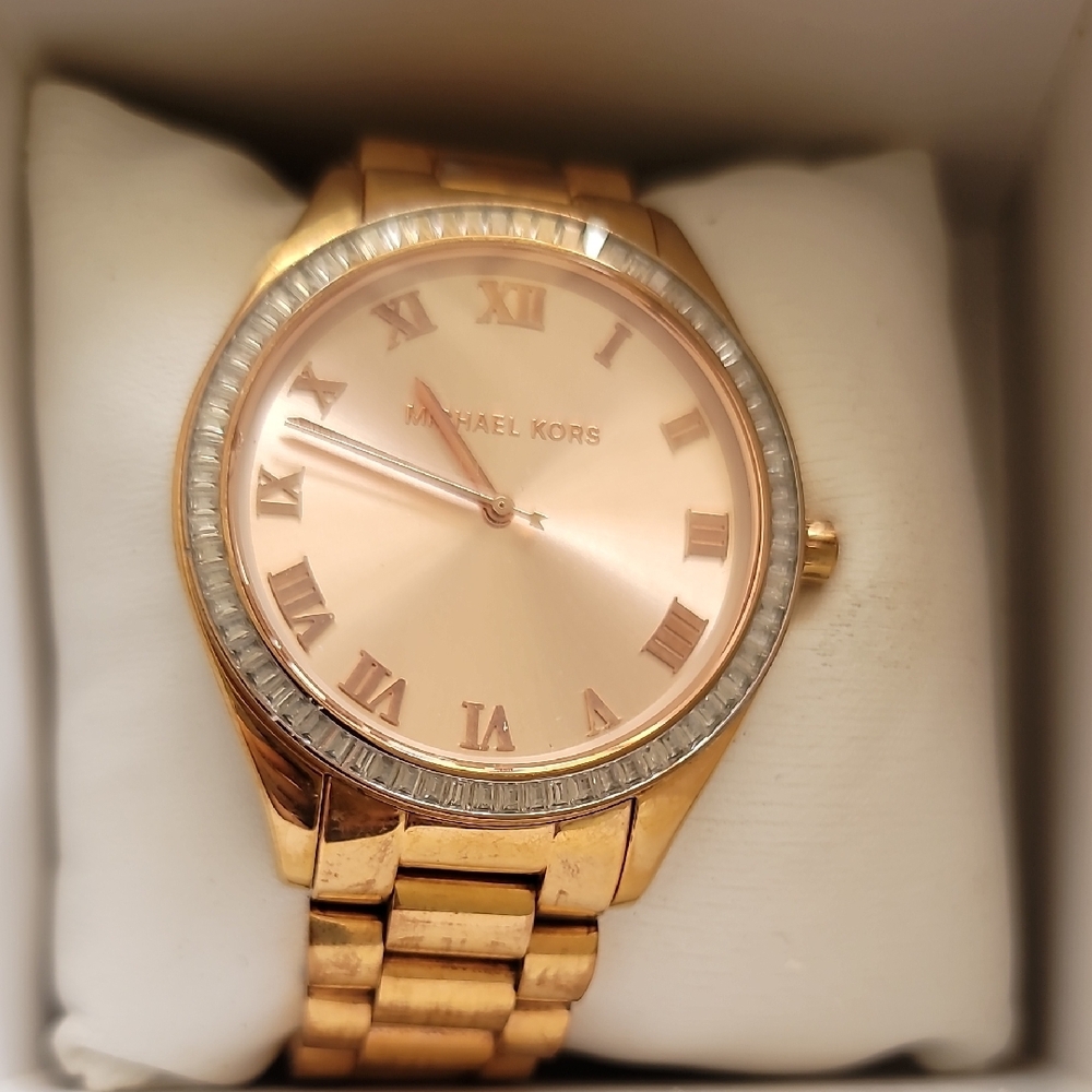 Michael Kors Gold Watch with Rose Dial